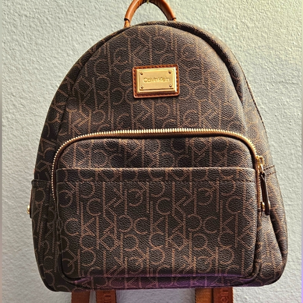 Calvin Klein Brown Mini Backpack Purse